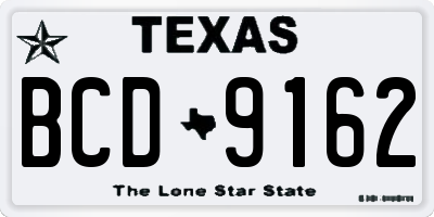 TX license plate BCD9162