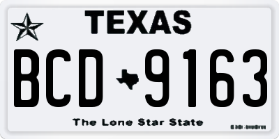 TX license plate BCD9163