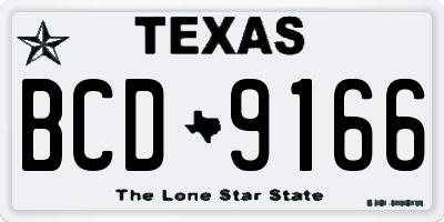 TX license plate BCD9166