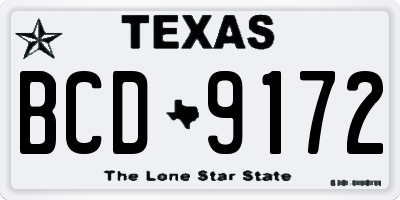 TX license plate BCD9172