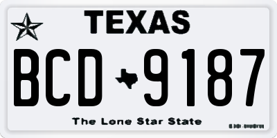 TX license plate BCD9187
