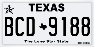 TX license plate BCD9188