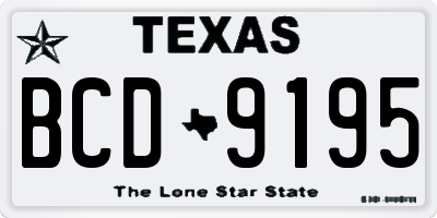 TX license plate BCD9195