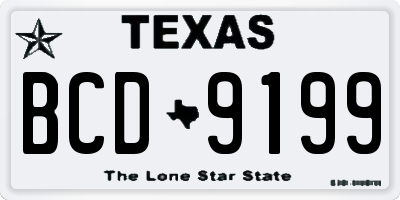 TX license plate BCD9199
