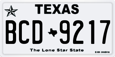 TX license plate BCD9217