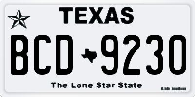 TX license plate BCD9230