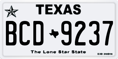 TX license plate BCD9237