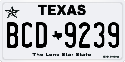 TX license plate BCD9239