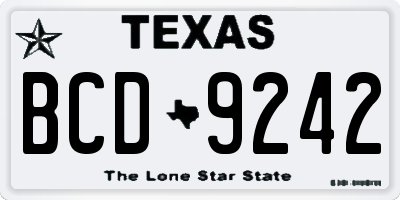 TX license plate BCD9242