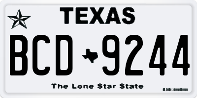 TX license plate BCD9244