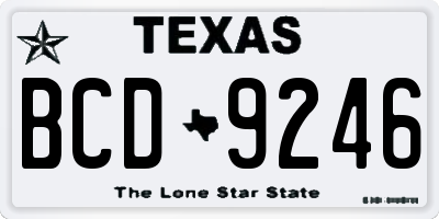 TX license plate BCD9246