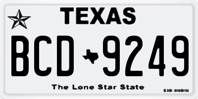 TX license plate BCD9249