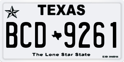 TX license plate BCD9261