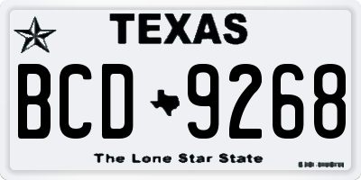 TX license plate BCD9268
