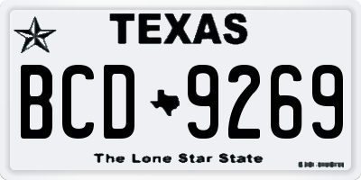 TX license plate BCD9269