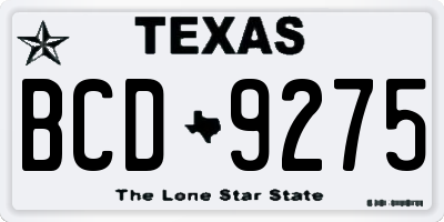 TX license plate BCD9275