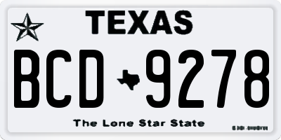 TX license plate BCD9278