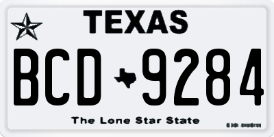 TX license plate BCD9284