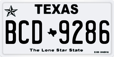 TX license plate BCD9286
