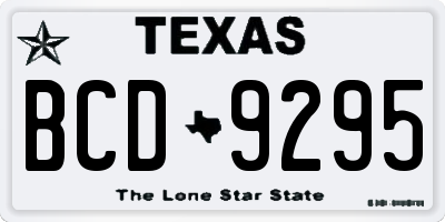 TX license plate BCD9295