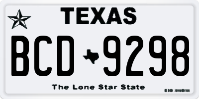 TX license plate BCD9298