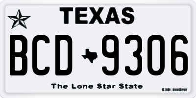 TX license plate BCD9306