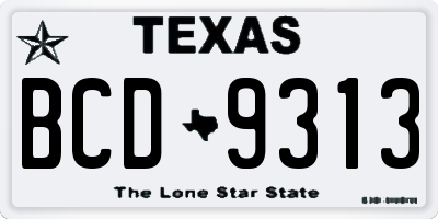 TX license plate BCD9313