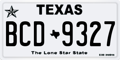 TX license plate BCD9327