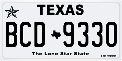 TX license plate BCD9330