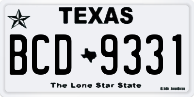 TX license plate BCD9331