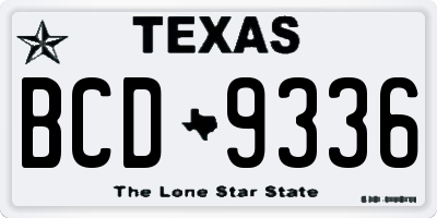 TX license plate BCD9336