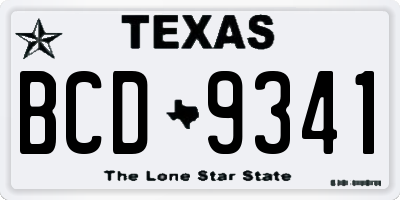 TX license plate BCD9341