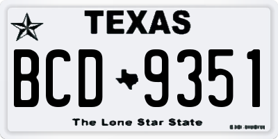 TX license plate BCD9351