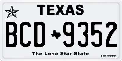 TX license plate BCD9352