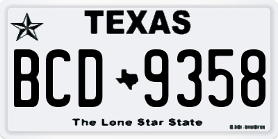 TX license plate BCD9358