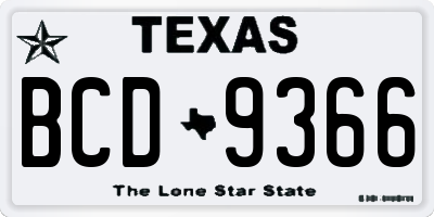 TX license plate BCD9366