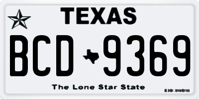 TX license plate BCD9369
