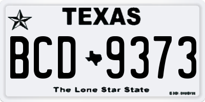 TX license plate BCD9373