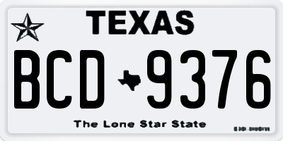 TX license plate BCD9376