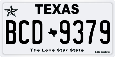 TX license plate BCD9379