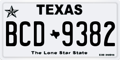 TX license plate BCD9382
