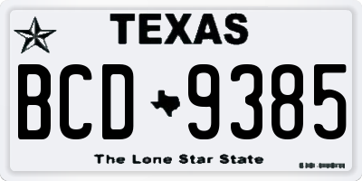 TX license plate BCD9385