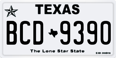 TX license plate BCD9390