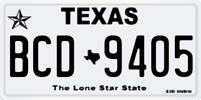 TX license plate BCD9405