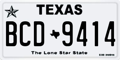 TX license plate BCD9414