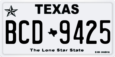 TX license plate BCD9425