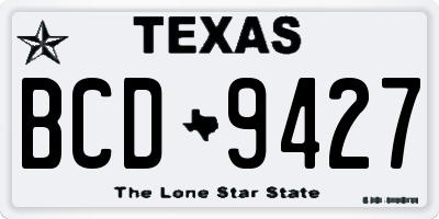 TX license plate BCD9427
