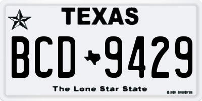 TX license plate BCD9429