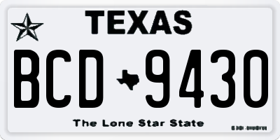 TX license plate BCD9430