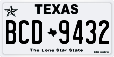 TX license plate BCD9432